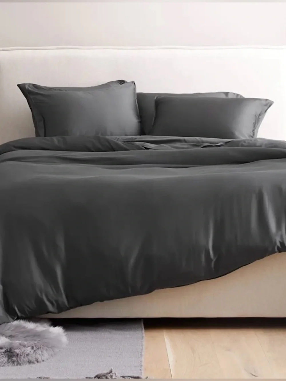 NEW Quince Bamboo Duvet Cover, King/Cal (Charcoal)